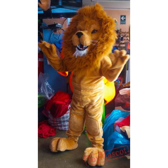 Cool Brown Sport Lion Mascot Costume Animal