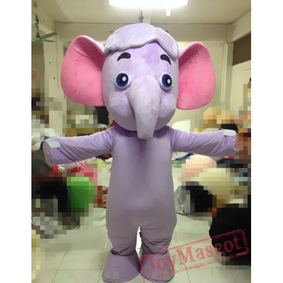 Cartoon Plush Gray Elephant Mascot Costume