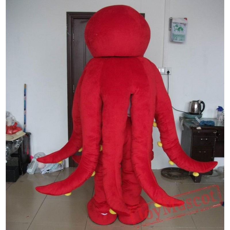 Adult Red Octopus Mascot Costume 0887