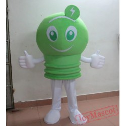 Green Efficient Light Lamp Bulb Mascot Costume For Adult