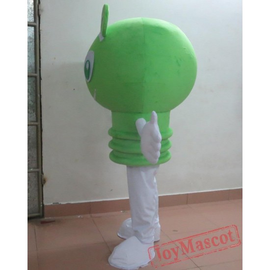 Green Efficient Light Lamp Bulb Mascot Costume For Adult