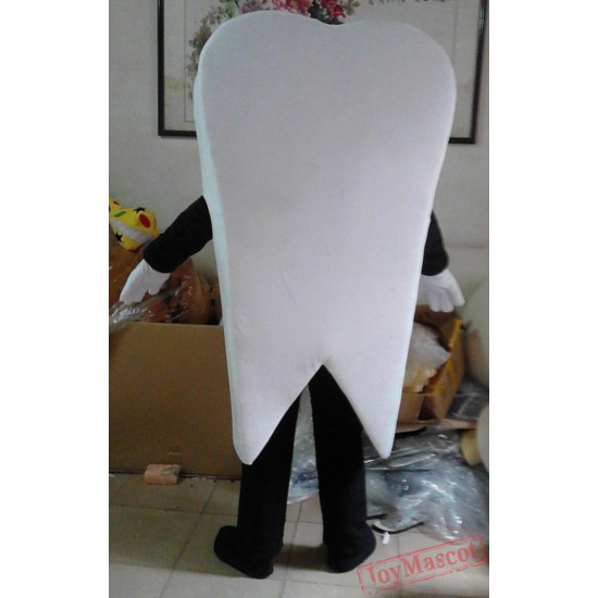 Adult Happy White Tooth Mascot Costume