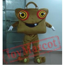 Big Eyes Brown Handbag Mascot Costume Adult Handbag Mascot