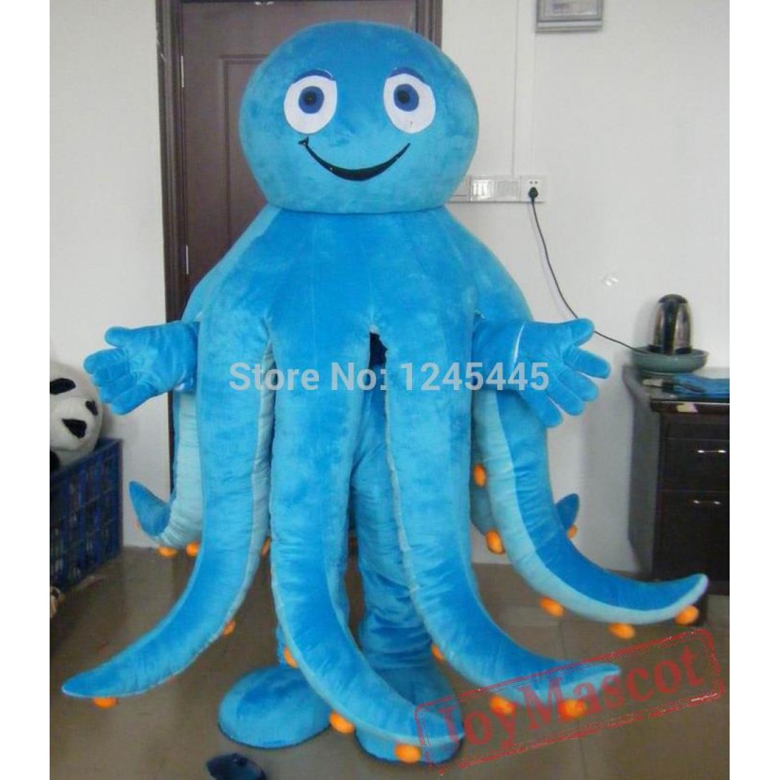 Adult Octopus Mascot Costume In Green Blue Purple Yellow